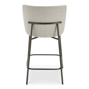 Moe's Home Early Elegant Bar Stool With Performance Fabric Upholstery And Slim Blackened Bronze Metal Frame Beige Upholstery, 100% Polyester,Metal Frame Ym-1013-34