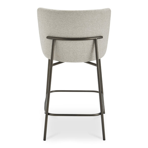 Moe's Home Early Elegant Bar Stool With Performance Fabric Upholstery And Slim Blackened Bronze Metal Frame Beige Upholstery, 100% Polyester,Metal Frame Ym-1013-34