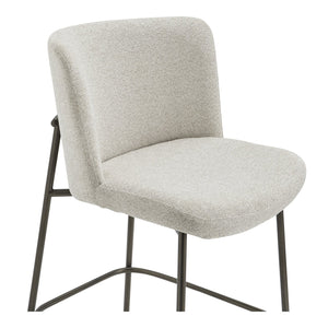 Moe's Home Early Elegant Bar Stool With Performance Fabric Upholstery And Slim Blackened Bronze Metal Frame Beige Upholstery, 100% Polyester,Metal Frame Ym-1013-34