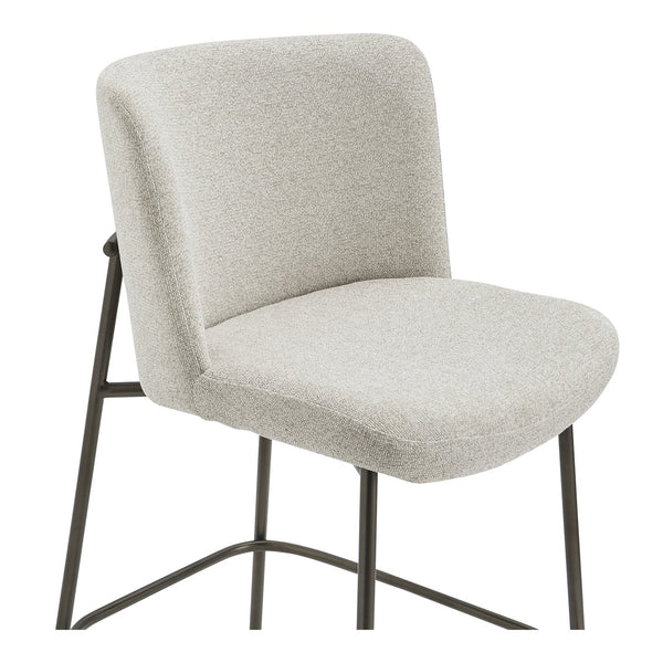 Moe's Home Early Elegant Bar Stool With Performance Fabric Upholstery And Slim Blackened Bronze Metal Frame Beige Upholstery, 100% Polyester,Metal Frame Ym-1013-34