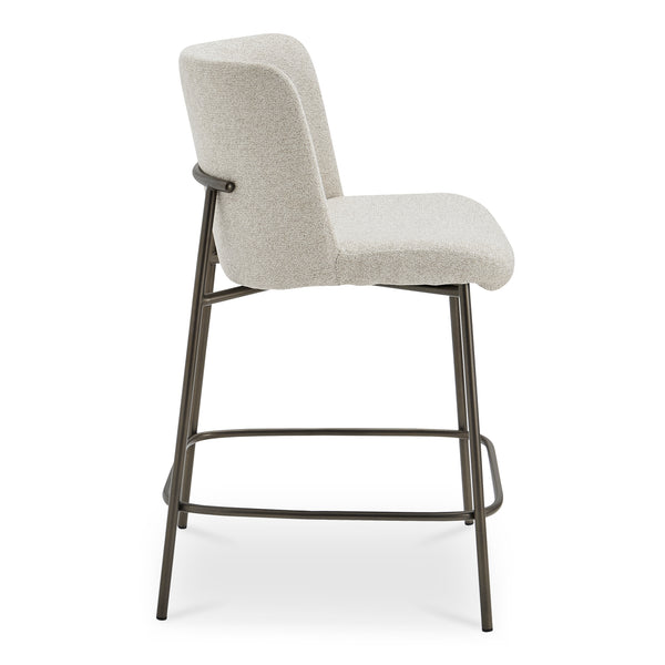Moe's Home Early Elegant Bar Stool With Performance Fabric Upholstery And Slim Blackened Bronze Metal Frame Beige Upholstery, 100% Polyester,Metal Frame Ym-1013-34