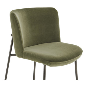 Moe's Home Early Elegant Bar Stool With Performance Fabric Upholstery And Slim Blackened Bronze Metal Frame Green Upholstery, 100% Polyester,Metal Frame Ym-1014-27