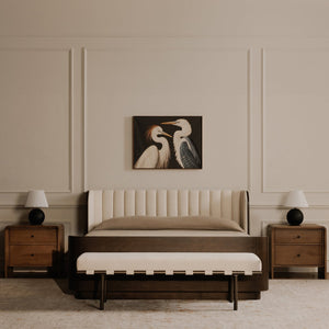 Moe's Home Carson Dining Bench – Stylish Performance Fabric & Durable Metal Frame Perfect For Dining Or Living Rooms Beige Upholstery, 100% Polyester,Metal Frame Ym-1016-34