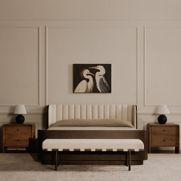 Moe's Home Carson Dining Bench – Stylish Performance Fabric & Durable Metal Frame Perfect For Dining Or Living Rooms Beige Upholstery, 100% Polyester,Metal Frame Ym-1016-34