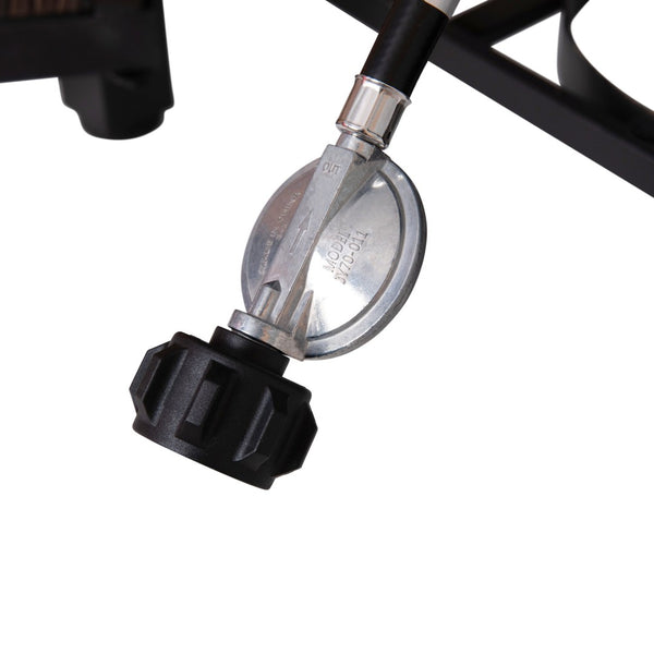 English Elm Olympia 45" Outdoor Propane Gas Fire Pit Table - 50,000 BTU with Stainless Steel Top & Wicker Base YO-GYM81008-BK-GG