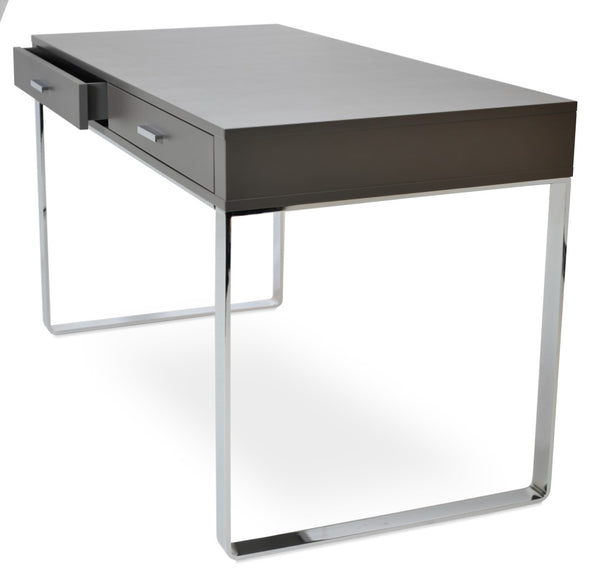 Soho Concept York Desk - Stylish Walnut, Wenge Oak & Lacquer Finishes With Durable Chrome & Black Steel Base Grey  Soho-concept-dining-chair-13998
