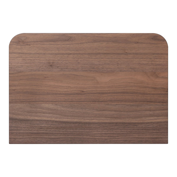 Moe's Home Round Off Nightstand - Stylish Walnut Design With Soft Corners & Seamless Drawer For Bedroom Aesthetics Brown Walnut Veneer,Mdf Yr-1001-03