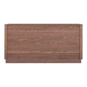 Moe's Home Round Off Dresser - Elegant Walnut Storage Solution With Soft-close Drawers For Bedroom Serenity Brown Walnut Veneer,Mdf Yr-1003-03