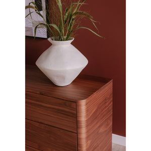 Moe's Home Round Off Dresser - Elegant Walnut Storage Solution With Soft-close Drawers For Bedroom Serenity Brown Walnut Veneer,Mdf Yr-1003-03