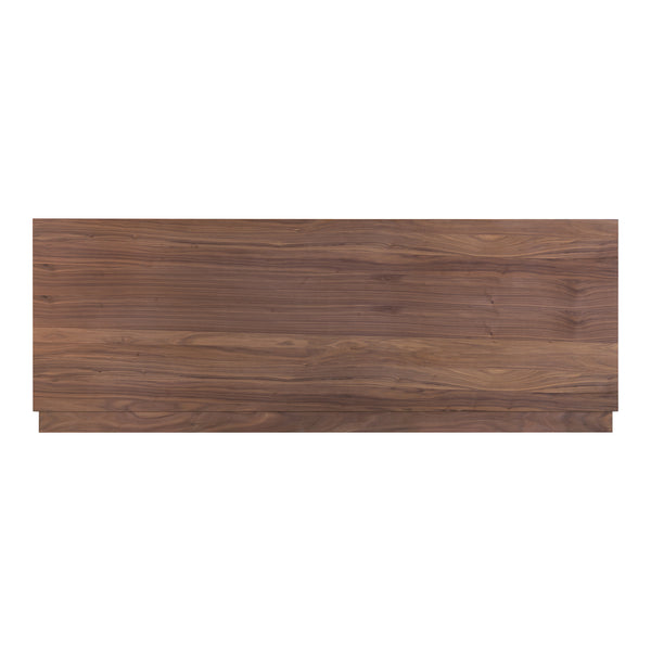 Moe's Home Round Off Bed: Stylish Walnut Frame With Soft Design For Ultimate Bedroom Comfort And Relaxation Brown Walnut Veneer,Plywood,Mdf Yr-1005-03-0