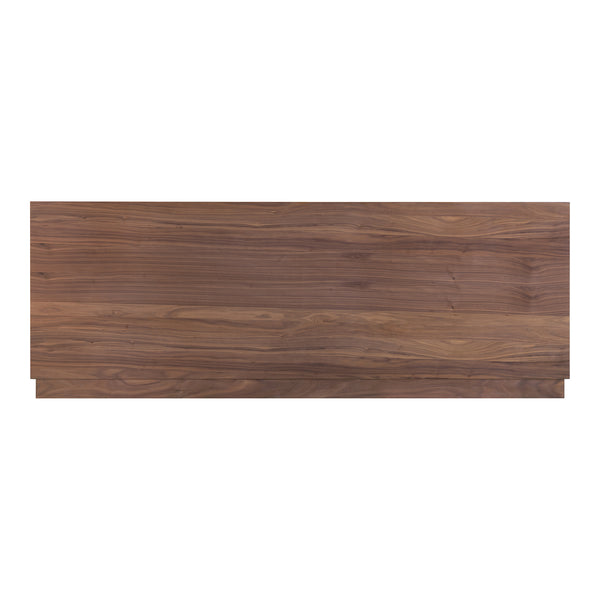 Moe's Home Round Off Bed: Stylish Walnut Frame With Soft Design For Ultimate Bedroom Comfort And Relaxation Brown Walnut Veneer,Plywood,Mdf Yr-1006-03-0