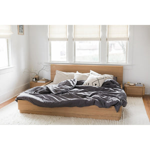 Moe's Home Round Off Bed: Stylish Walnut Frame With Soft Design For Ultimate Bedroom Comfort And Relaxation Brown Walnut And Oak Veneer,Mdf Yr-1006-21-0