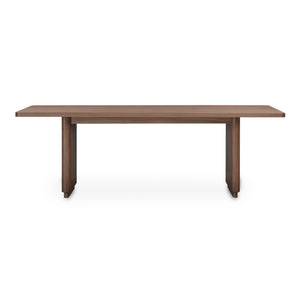 Moe's Home Round Off Dining Table - Embrace Natural Beauty With Elegant Oak Design And Rounded Corners Brown Walnut Veneer Over Mdf,Rubber Wood Bottom Frame Yr-1009-03-0