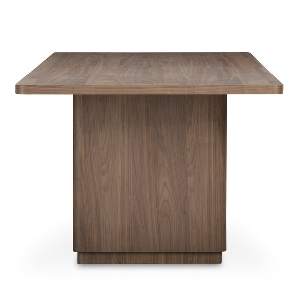 Moe's Home Round Off Dining Table - Embrace Natural Beauty With Elegant Oak Design And Rounded Corners Brown Walnut Veneer Over Mdf,Rubber Wood Bottom Frame Yr-1009-03-0