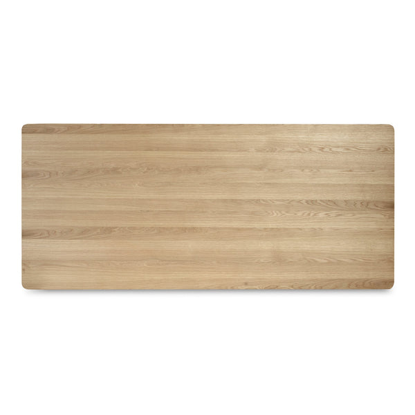 Moe's Home Round Off Dining Table - Embrace Natural Beauty With Elegant Oak Design And Rounded Corners Natural Oak Veneer Over Mdf,Rubber Wood Bottom Frame Yr-1009-24-0