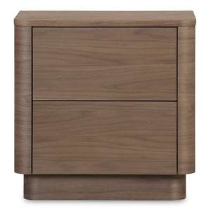 Moe's Home Round Off Tall Nightstand – Elegant Minimalist Design With Generous Storage And Smooth Gliding Drawers Brown Walnut Veneer Over Mdf,Rubber Wood Base Yr-1013-03
