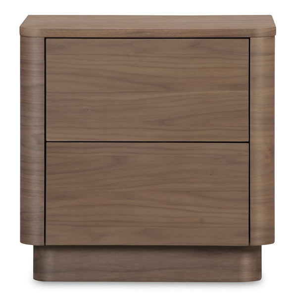 Moe's Home Round Off Tall Nightstand – Elegant Minimalist Design With Generous Storage And Smooth Gliding Drawers Brown Walnut Veneer Over Mdf,Rubber Wood Base Yr-1013-03
