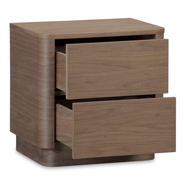 Moe's Home Round Off Tall Nightstand – Elegant Minimalist Design With Generous Storage And Smooth Gliding Drawers Brown Walnut Veneer Over Mdf,Rubber Wood Base Yr-1013-03