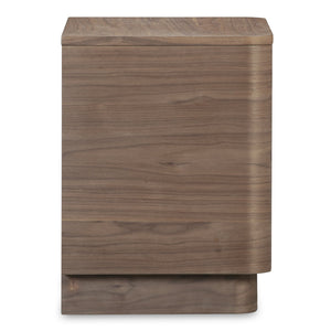 Moe's Home Round Off Tall Nightstand – Elegant Minimalist Design With Generous Storage And Smooth Gliding Drawers Brown Walnut Veneer Over Mdf,Rubber Wood Base Yr-1013-03