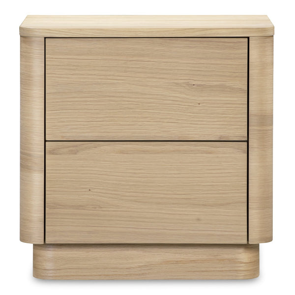 Moe's Home Round Off Tall Nightstand – Elegant Minimalist Design With Generous Storage And Smooth Gliding Drawers Natural Oak Veneer Over Mdf,Rubber Wood Base Yr-1013-24