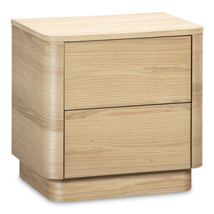 Moe's Home Round Off Tall Nightstand – Elegant Minimalist Design With Generous Storage And Smooth Gliding Drawers Natural Oak Veneer Over Mdf,Rubber Wood Base Yr-1013-24