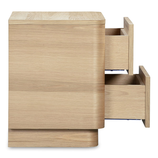 Moe's Home Round Off Tall Nightstand – Elegant Minimalist Design With Generous Storage And Smooth Gliding Drawers Natural Oak Veneer Over Mdf,Rubber Wood Base Yr-1013-24