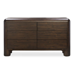 Moe's Home Rowan 6-drawer Dresser: Whimsical Elegance With Solid Acacia Wood & Soft-close Drawers For Effortless Style Brown Solid Acacia,Acacia Veneer Over Mdf Back And Drawer Frame Yr-1015-20