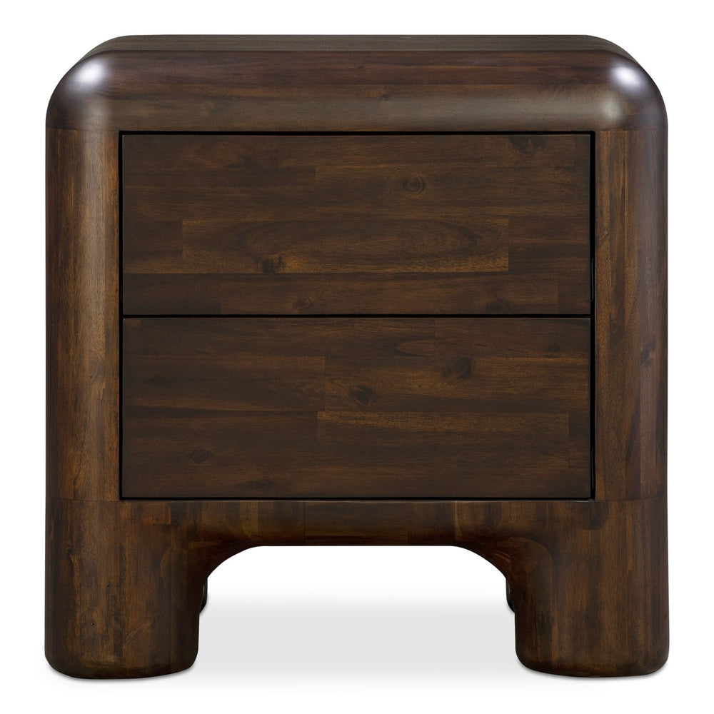 Moe's Home Rowan Nightstand - Timeless Acacia Elegance With Soft-close Drawers And Whimsical Charm Brown Solid Acacia,Acacia Veneer Over Mdf Back And Drawer Frame Yr-1016-20
