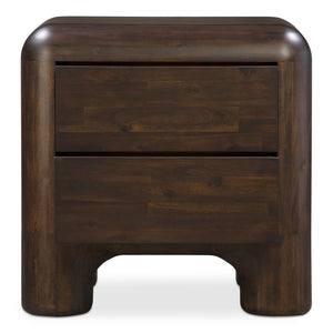 Moe's Home Rowan Nightstand - Timeless Acacia Elegance With Soft-close Drawers And Whimsical Charm Brown Solid Acacia,Acacia Veneer Over Mdf Back And Drawer Frame Yr-1016-20