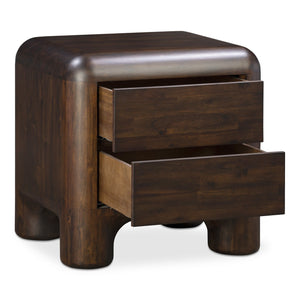 Moe's Home Rowan Nightstand - Timeless Acacia Elegance With Soft-close Drawers And Whimsical Charm Brown Solid Acacia,Acacia Veneer Over Mdf Back And Drawer Frame Yr-1016-20