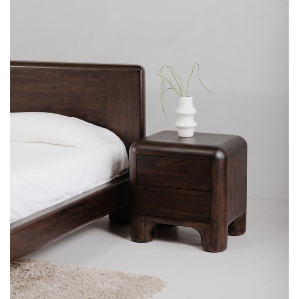 Moe's Home Rowan Nightstand - Timeless Acacia Elegance With Soft-close Drawers And Whimsical Charm Brown Solid Acacia,Acacia Veneer Over Mdf Back And Drawer Frame Yr-1016-20