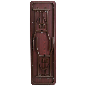 English Elm Frankie 5-Foot Folding Training Table – Durable Mahogany Laminate, Space-Saving Design for Versatile Use YT-1860-MEL-WAL-GG