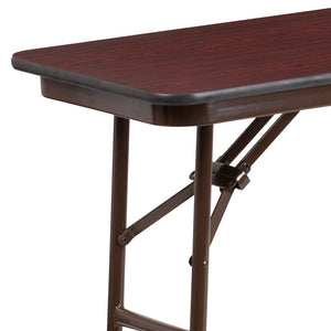 English Elm Frankie 5-Foot Folding Training Table – Durable Mahogany Laminate, Space-Saving Design for Versatile Use YT-1860-MEL-WAL-GG
