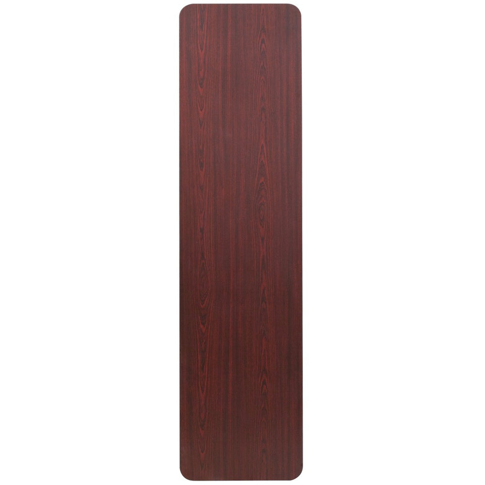 English Elm Floyd 6-Foot High-Pressure Mahogany Folding Training Table - Durable, Stylish, and Space-Saving Design! YT-1872-HIGH-WAL-GG
