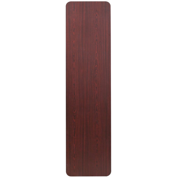 English Elm Floyd 6-Foot High-Pressure Mahogany Folding Training Table - Durable, Stylish, and Space-Saving Design! YT-1872-HIGH-WAL-GG