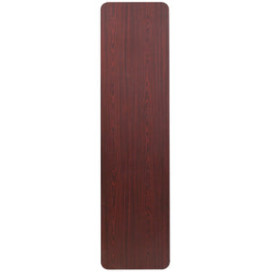 English Elm Frankie 6-Foot Folding Training Table - Durable Mahogany Melamine Finish for Versatile Use & Storage YT-1872-MEL-WAL-GG