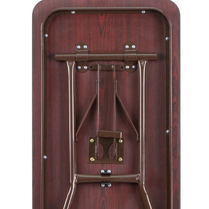 English Elm Frankie 6-Foot Folding Training Table - Durable Mahogany Melamine Finish for Versatile Use & Storage YT-1872-MEL-WAL-GG