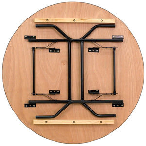 English Elm Furman 4-Foot Round Folding Banquet Table - Durable, Easy-Clean Design for Events & Catering Needs YT-WRFT48-TBL-GG