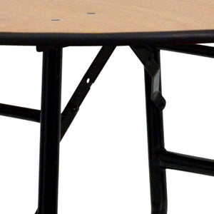 English Elm Furman 4-Foot Round Folding Banquet Table - Durable, Easy-Clean Design for Events & Catering Needs YT-WRFT48-TBL-GG