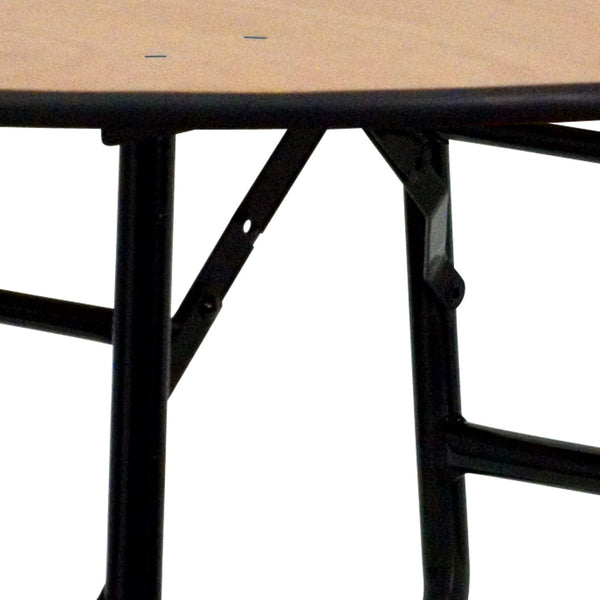 English Elm Furman 4-Foot Round Folding Banquet Table - Durable, Easy-Clean Design for Events & Catering Needs YT-WRFT48-TBL-GG