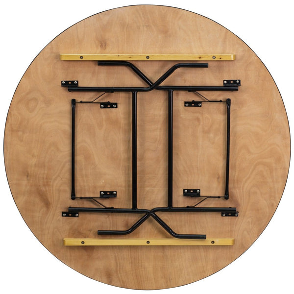 English Elm Furman 5-Foot Round Folding Banquet Table - Durable, Commercial-Grade, Easy-Clean Finish, Seats 8 YT-WRFT60-TBL-GG