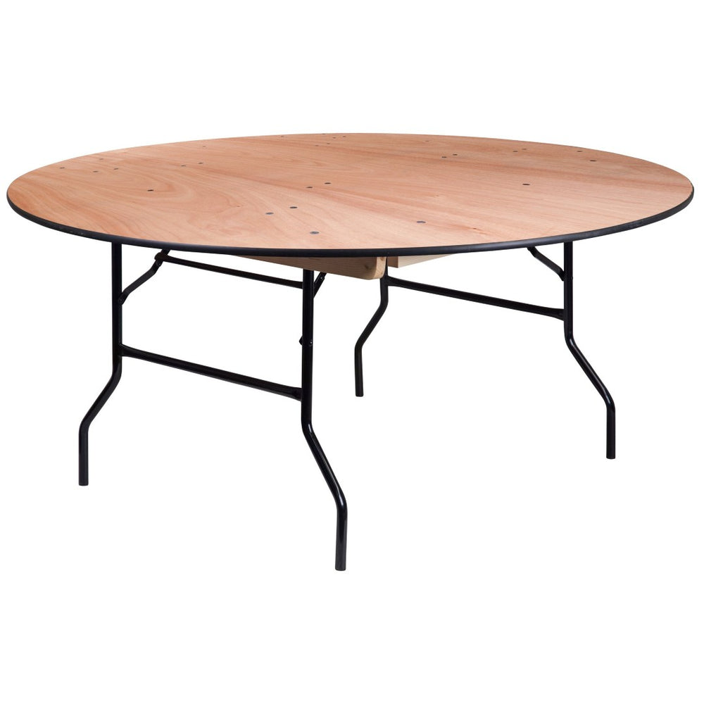 English Elm Furman 5.5-Foot Round Folding Banquet Table - Durable, Portable Design Perfect for Events & Gatherings YT-WRFT66-TBL-GG