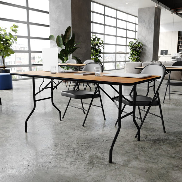 English Elm Gael 6-Foot Rectangular Folding Banquet Table - Durable, Versatile Design for Any Event or Home! YT-WTFT30X72-TBL-GG