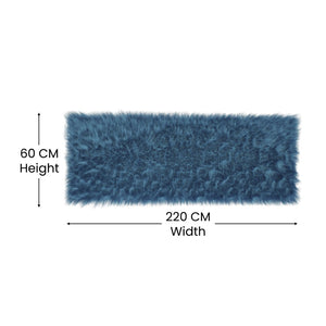 English Elm Chalet 2' x 7' Turquoise Faux Fur Area Rug - Luxurious, Durable, Family-Friendly for Any Room Decor YTG-RG1113-27-TQ-GG
