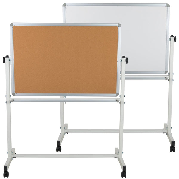 English Elm HERCULES Reversible Mobile Cork and Dry-Erase Board: Perfect for Classrooms and Meetings, 54.75"H Natural/White In Stock. Usually ships in 24 - 48 business hours YU-YCI-001-CK-GG
