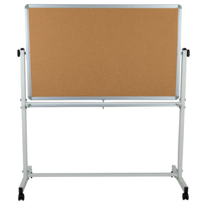 English Elm HERCULES Reversible Mobile Cork and Dry-Erase Board: Perfect for Classrooms and Meetings, 54.75"H Natural/White In Stock. Usually ships in 24 - 48 business hours YU-YCI-002-CK-GG