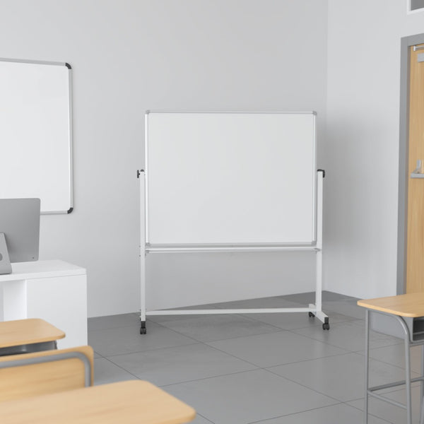 English Elm HERCULES Double-Sided Mobile Whiteboard with Magnetic Surface, Pen Tray & Smooth Mobility for All Spaces White In Stock. Usually ships in 24 - 48 business hours YU-YCI-003-GG
