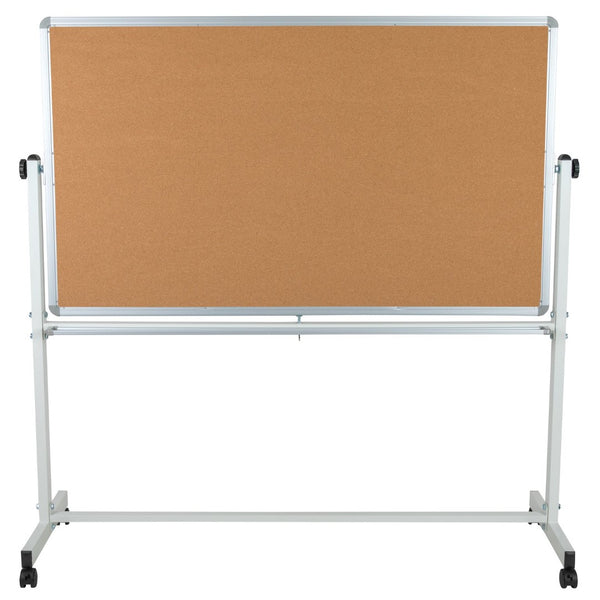 English Elm HERCULES Reversible Mobile Cork and Dry-Erase Board: Perfect for Classrooms and Meetings, 54.75"H Natural/White In Stock. Usually ships in 24 - 48 business hours YU-YCI-004-CK-GG
