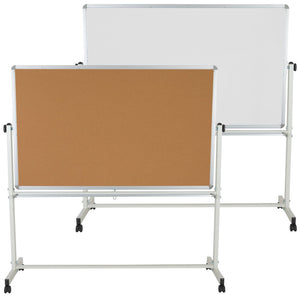 English Elm HERCULES Reversible Mobile Cork and Dry-Erase Board: Perfect for Classrooms and Meetings, 54.75"H Natural/White In Stock. Usually ships in 24 - 48 business hours YU-YCI-005-CK-GG
