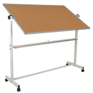 English Elm HERCULES Reversible Mobile Cork and Dry-Erase Board: Perfect for Classrooms and Meetings, 54.75"H Natural/White In Stock. Usually ships in 24 - 48 business hours YU-YCI-005-CK-GG